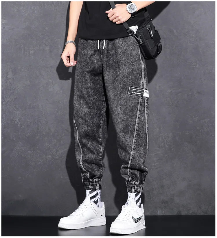 New Streetwear Hip Hop Cargo 2022 Pants Mens Jeans Elastic Waist Harem Pants Men Joggers Jeans Autumn and Spring Men Trousers