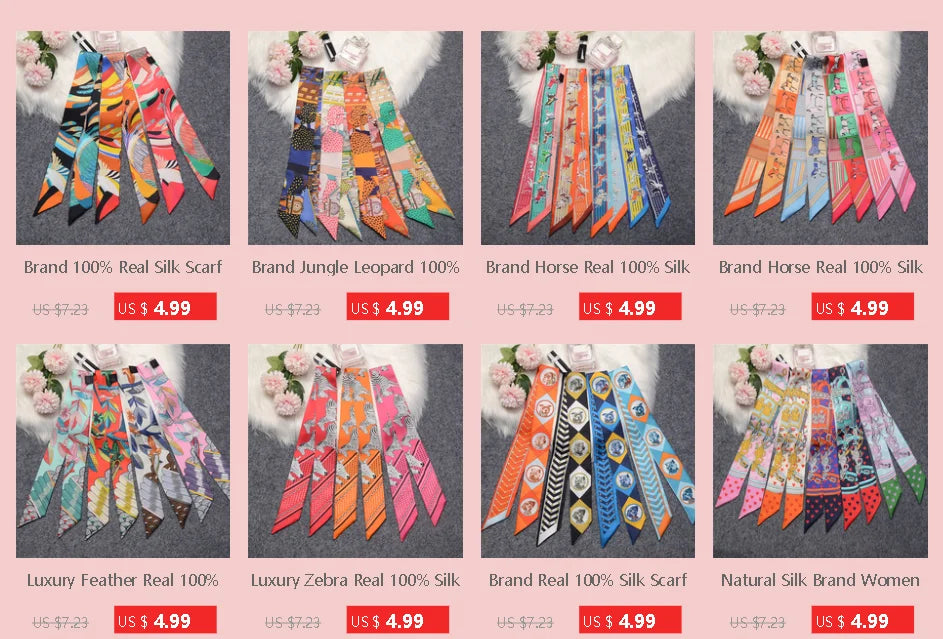 2024 Neues Design Stiefmütterchen Tarot Schal Frauen Luxusmarke Schal Skinny Tasche Seidenschals Foulard Haar Halstuch Stirnband Für Damen