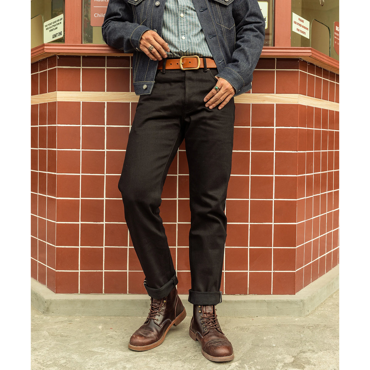 511xx-0006 Red Tornado Indigo Selvage Unwashed Slim Pants Unsanforised Raw Denim Jeans 14.5oz