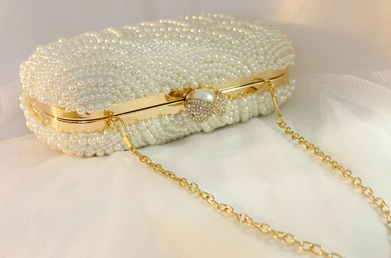 Pearl Clutch Bags Women Purse Ladies white Hand Bags Evening Bags for Party Wedding black Shoulder Bag Bolsa Feminina