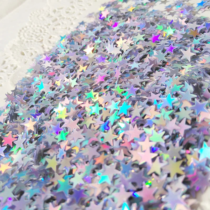 20g Stars Table Confetti Sprinkles Boy Girl Baby Shower Party Wedding Decor Glitter Pink Blue Gold Silver Metallic Stars 6MM