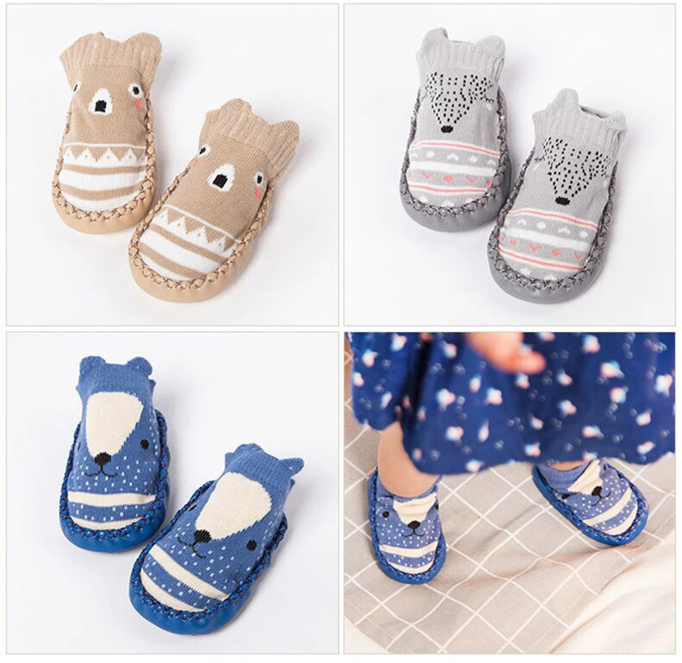 2022 Fashion Baby Socks With Rubber Soles Infant Sock Newborn Autumn Winter Children Floor Socks Shoes Anti Slip Soft Sole Sock