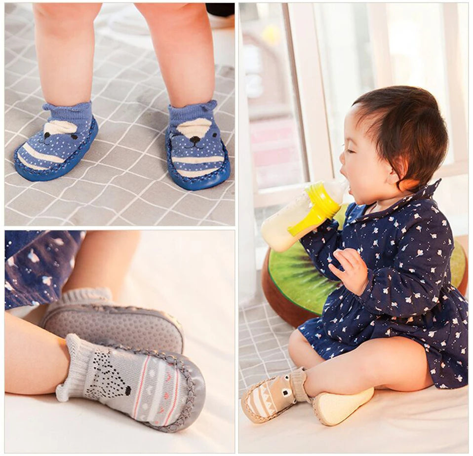 2022 Fashion Baby Socks With Rubber Soles Infant Sock Newborn Autumn Winter Children Floor Socks Shoes Anti Slip Soft Sole Sock