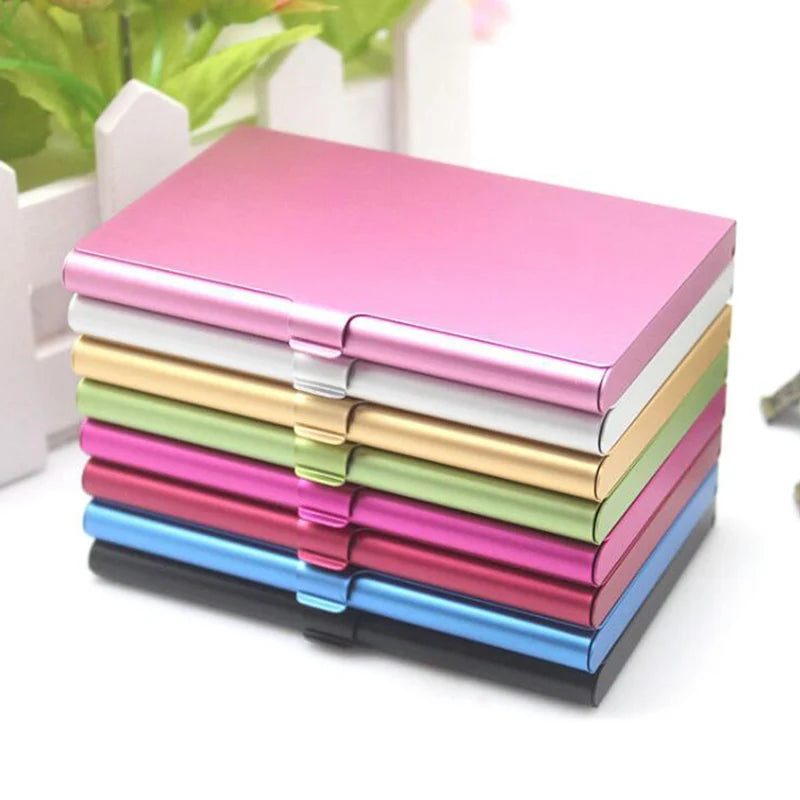 Creative business card case stainless steel Aluminum Holder Metal Box Cover Credit Men business card holder card metal Wallet