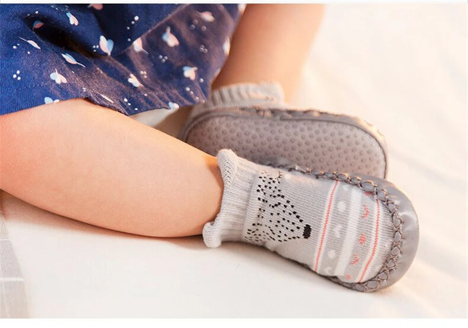 2022 Fashion Baby Socks With Rubber Soles Infant Sock Newborn Autumn Winter Children Floor Socks Shoes Anti Slip Soft Sole Sock