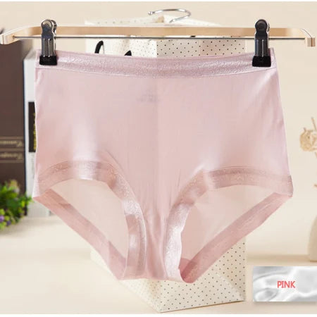 SuyaDream Women 100% Natural silk Seamless Panties Mid-rise Boxer Health Underwear 2025 Pink Nude Black
