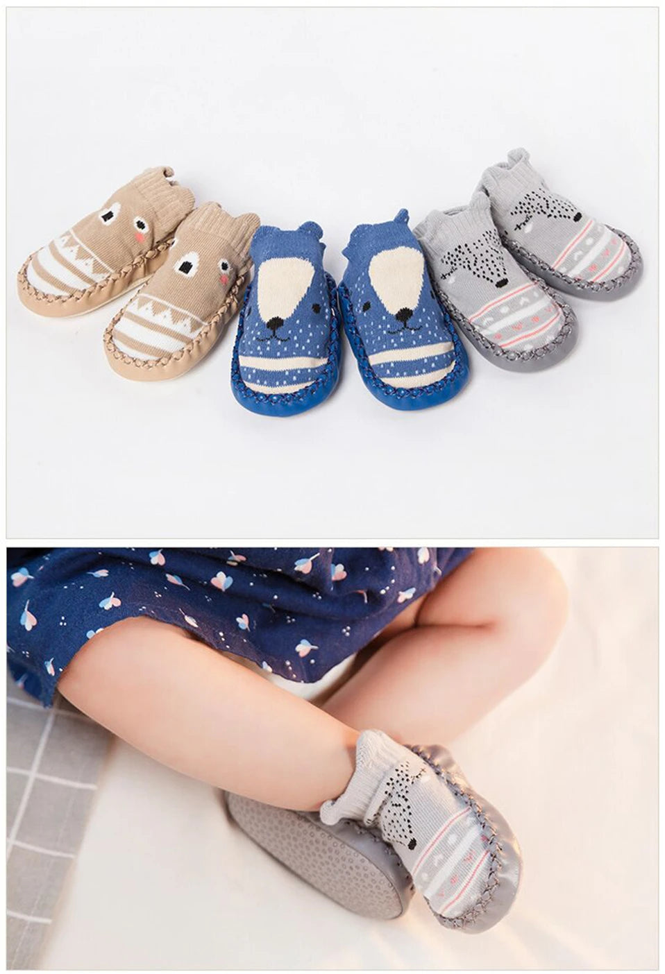 2022 Fashion Baby Socks With Rubber Soles Infant Sock Newborn Autumn Winter Children Floor Socks Shoes Anti Slip Soft Sole Sock