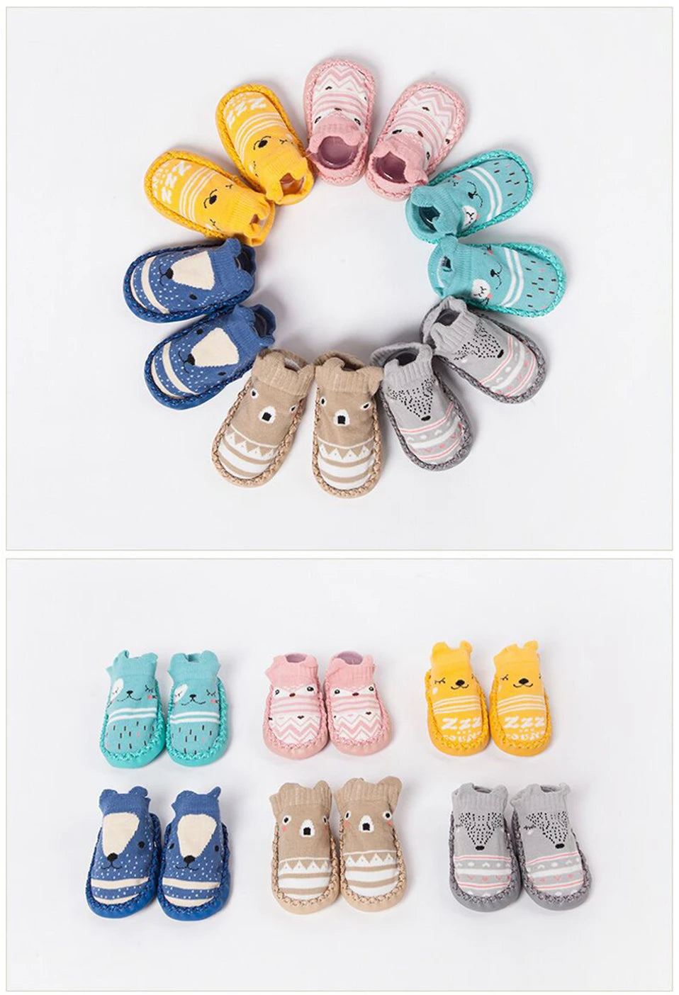 2022 Fashion Baby Socks With Rubber Soles Infant Sock Newborn Autumn Winter Children Floor Socks Shoes Anti Slip Soft Sole Sock