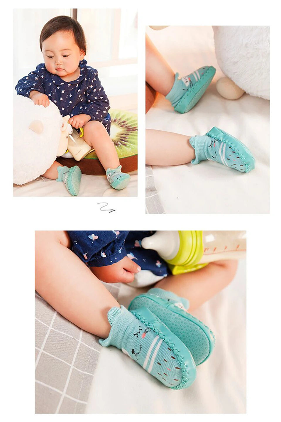 2022 Fashion Baby Socks With Rubber Soles Infant Sock Newborn Autumn Winter Children Floor Socks Shoes Anti Slip Soft Sole Sock