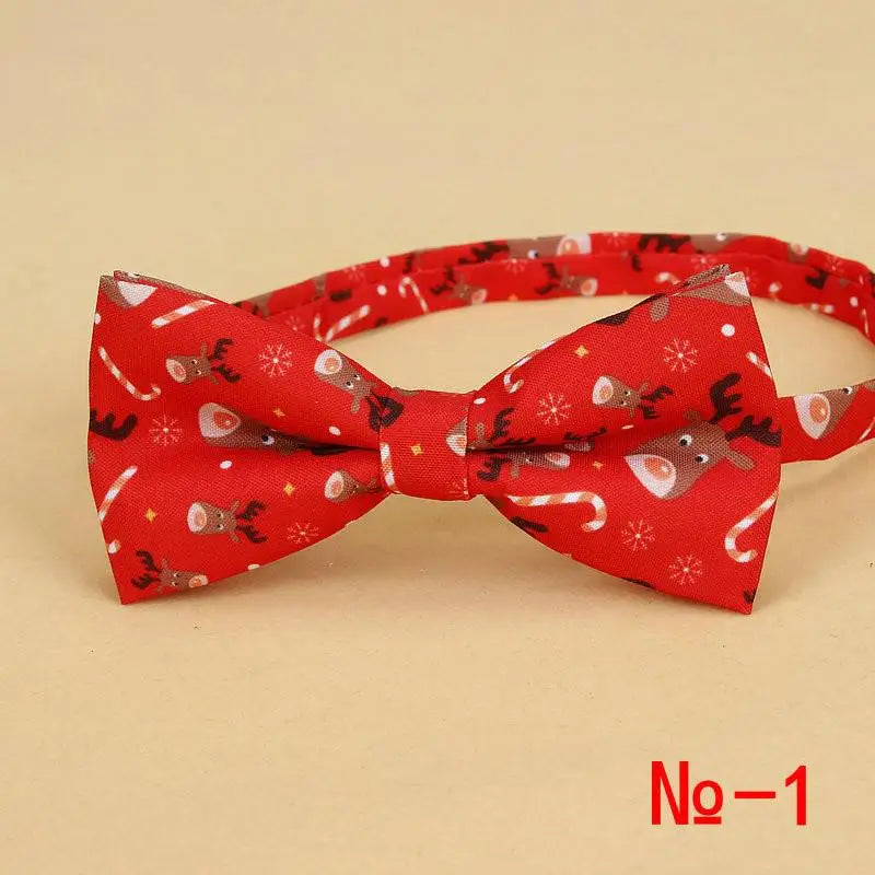Men's Christmas Bow Ties Cotton Festival Theme Tie Snowflake Christmas Tree Pattern Mens Bow Tie Christmas Party Gift for Men