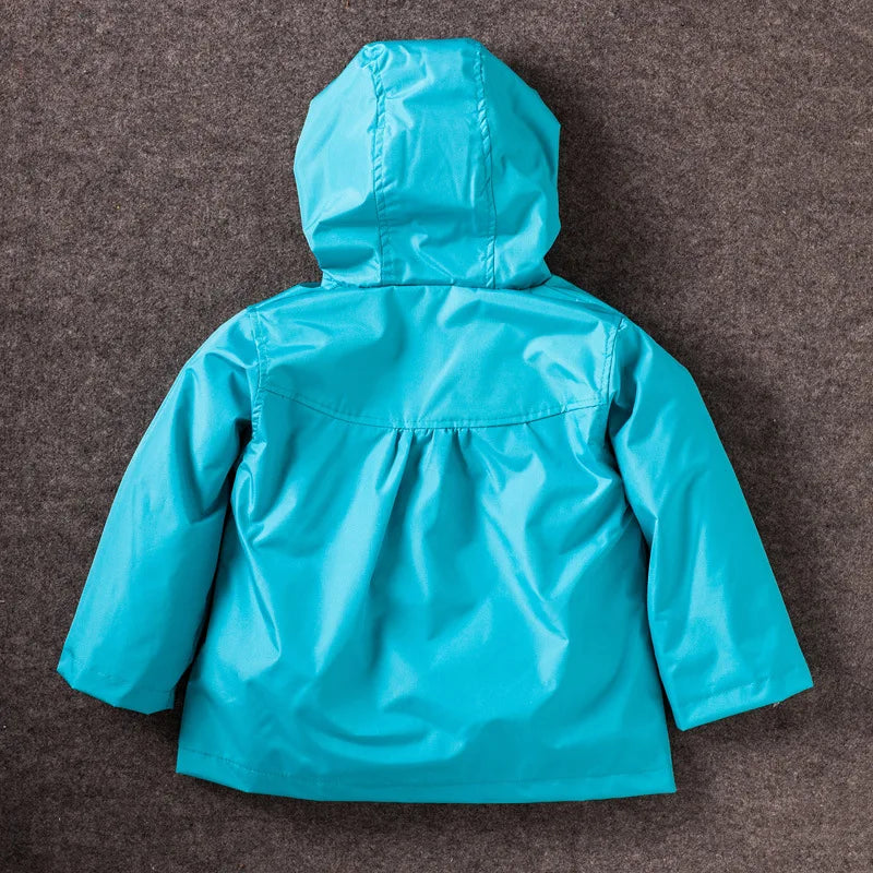 Flowers Girls Jackets Autumn Waterproof Kids Jacket Windbreaker Coat Hooded Casual Girls Raincoat 2-6 Year Old Children Clothing