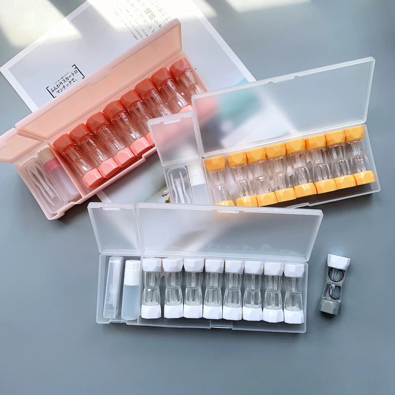 8 Pairs RGP Contact Lens Case Fruit Cartoon Cosmetic Lens Container Portable Travel Set Spectacle Case Storage Lens
