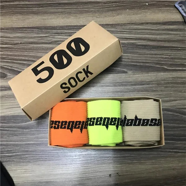 3 Pairs/Box Socks Men Crew Male Street Kanye West Hip Hop Match Basketball Fuzzy Socks Men Women Fashion Socks Gifts for Men