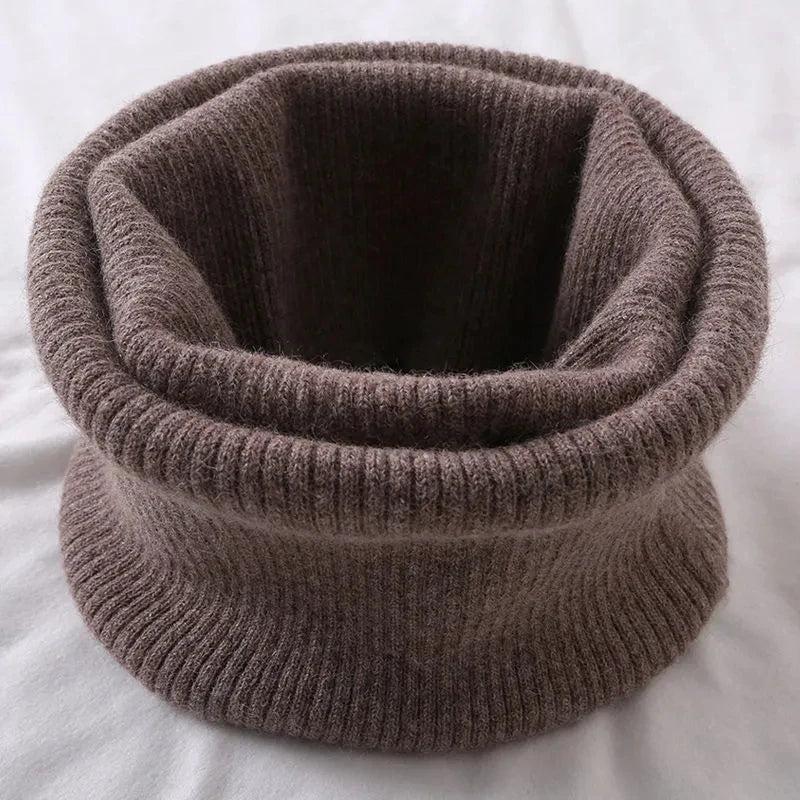 Men's Women's Winter Warm Cashmere Scarf Outdoor Sports Windproof Neck Protect Elastic Thick Wool Knit Snood Female Fake Collar