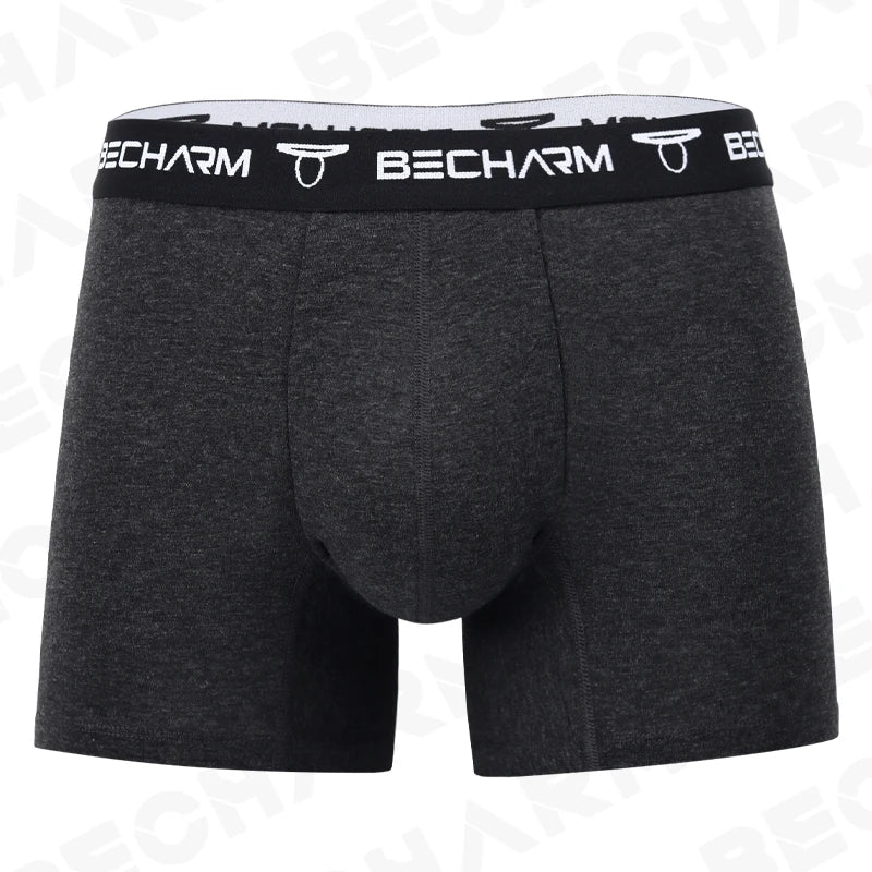 BeCharm Men's Underpants Boxers Shorts Printing Sexy Panties Male Briefs Set Boxer Men Cotton Plus Size Comfortable for Sports