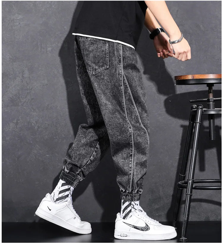 New Streetwear Hip Hop Cargo 2022 Pants Mens Jeans Elastic Waist Harem Pants Men Joggers Jeans Autumn and Spring Men Trousers