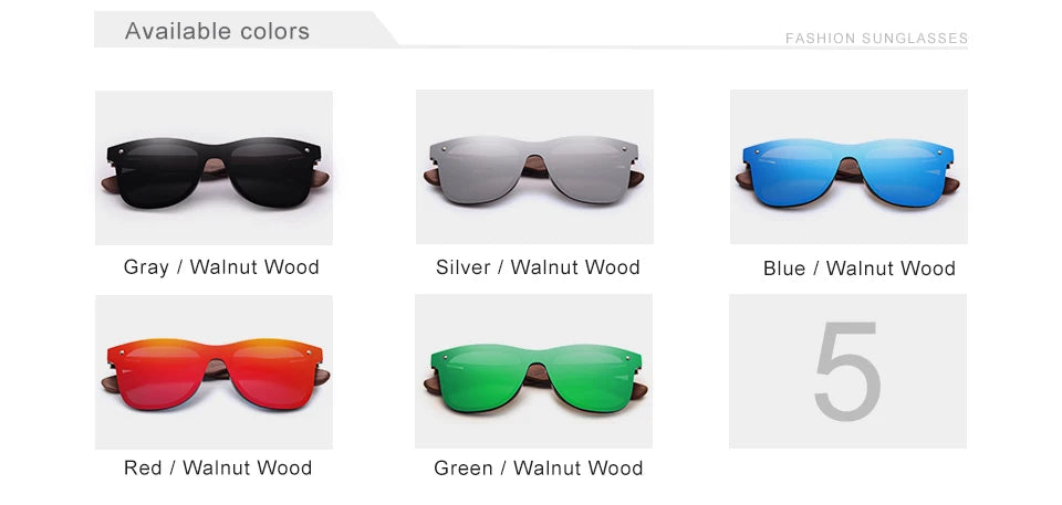 KINGSEVEN Klassische Holz-Sonnenbrille Outdoor Polarisierte UV400 Randlose Brille Herren Damen Fahren Freizeit Angeln Walnussbrille