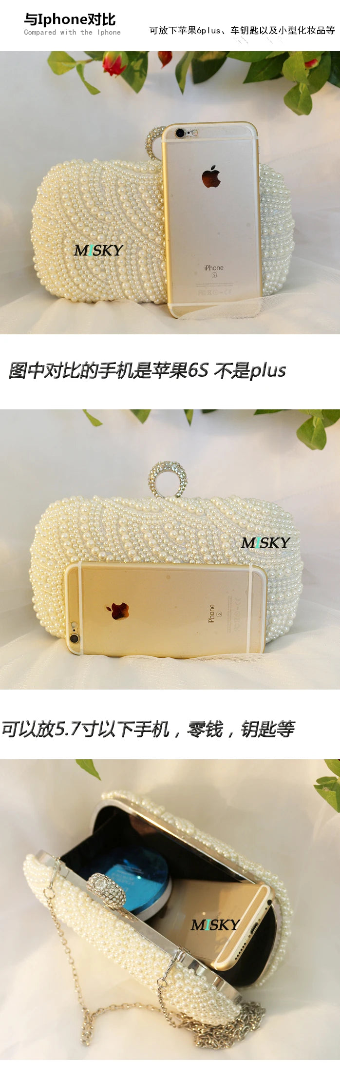 Pearl Clutch Bags Women Purse Ladies white Hand Bags Evening Bags for Party Wedding black Shoulder Bag Bolsa Feminina