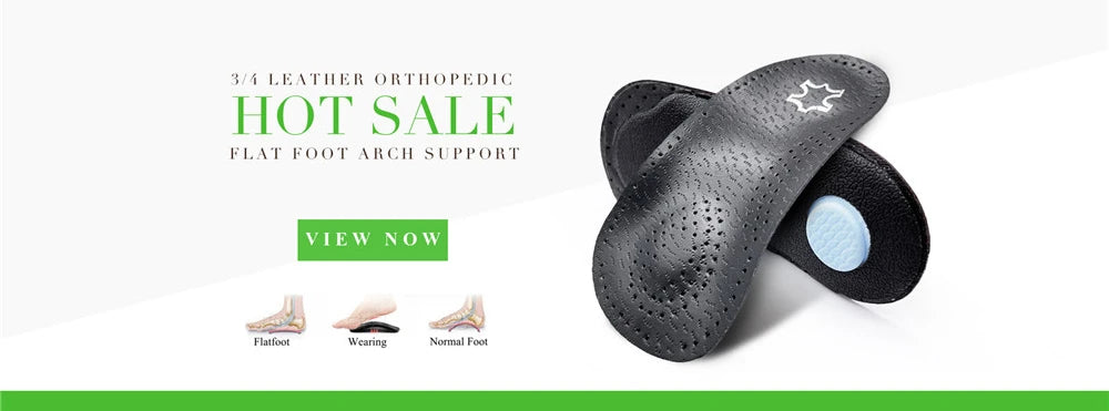 EiD 3/4 Leder orthopädische Schuheinlagen für Plattfüße Fußgewölbestütze orthopädische Schuheinlegesohle Einlegesohlen für Herren und Damen Fußpflege