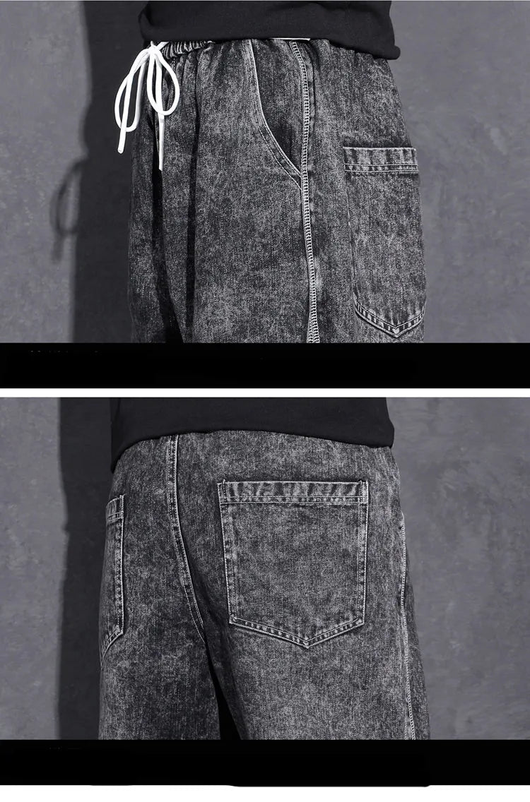 New Streetwear Hip Hop Cargo 2022 Pants Mens Jeans Elastic Waist Harem Pants Men Joggers Jeans Autumn and Spring Men Trousers