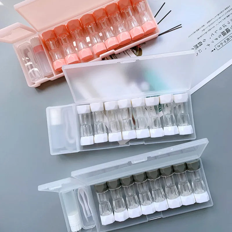 8 Pairs RGP Contact Lens Case Fruit Cartoon Cosmetic Lens Container Portable Travel Set Spectacle Case Storage Lens