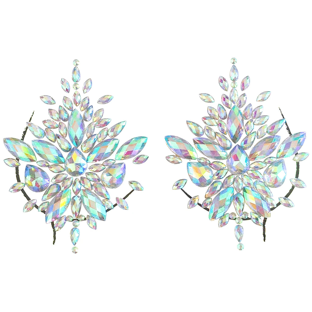 Body Jewelry Sticker Mardi Gras Crystal chest Sticker Rhinestone Body Sticker Temporary Tattoos for Women Music Rave Party