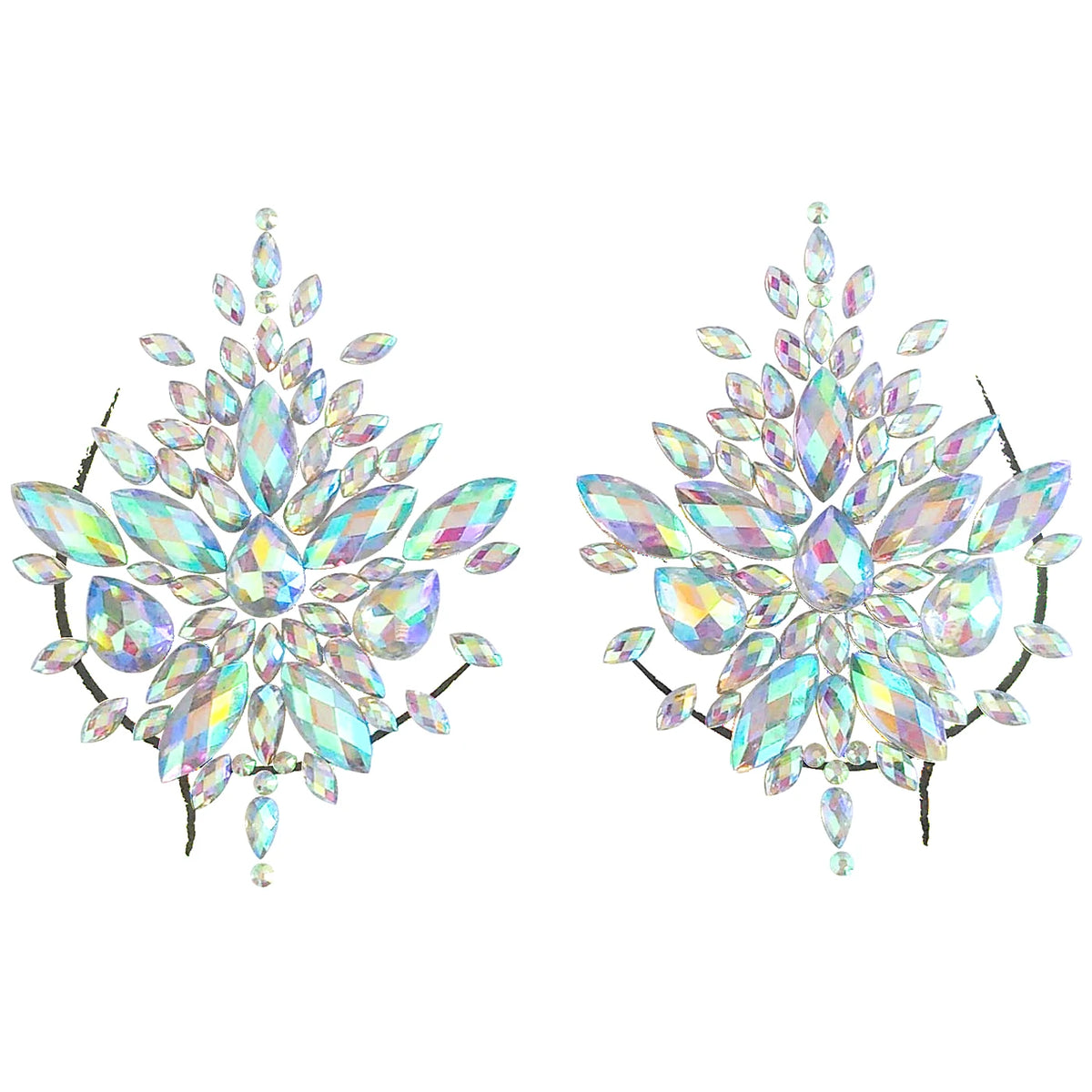 Body Jewelry Sticker Mardi Gras Crystal chest Sticker Rhinestone Body Sticker Temporary Tattoos for Women Music Rave Party