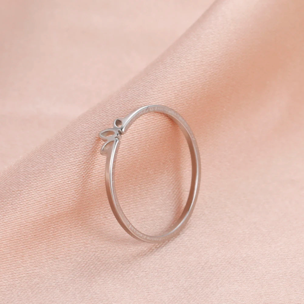 COOLTIME Lotusringe für Damen Edelstahl Paarring Hochzeitsverlobungsgeschenke Minimalistische Ringe Trendschmuck