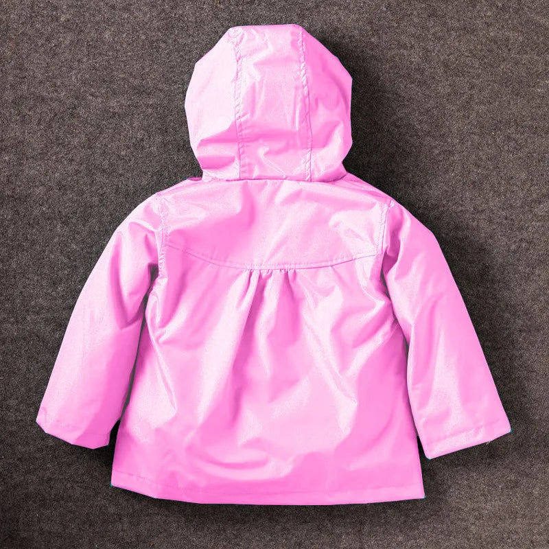 Flowers Girls Jackets Autumn Waterproof Kids Jacket Windbreaker Coat Hooded Casual Girls Raincoat 2-6 Year Old Children Clothing