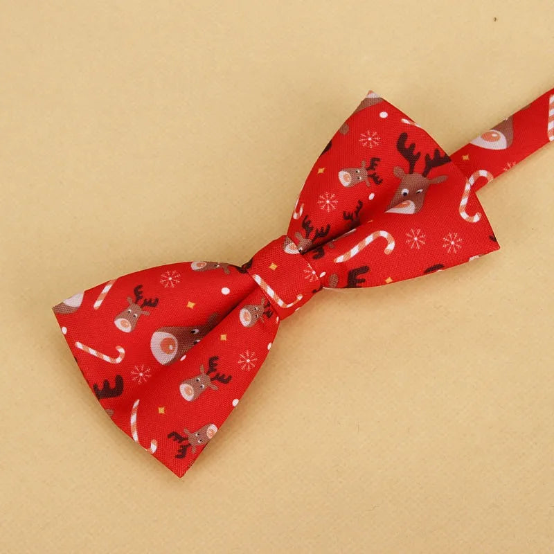 Men's Christmas Bow Ties Cotton Festival Theme Tie Snowflake Christmas Tree Pattern Mens Bow Tie Christmas Party Gift for Men
