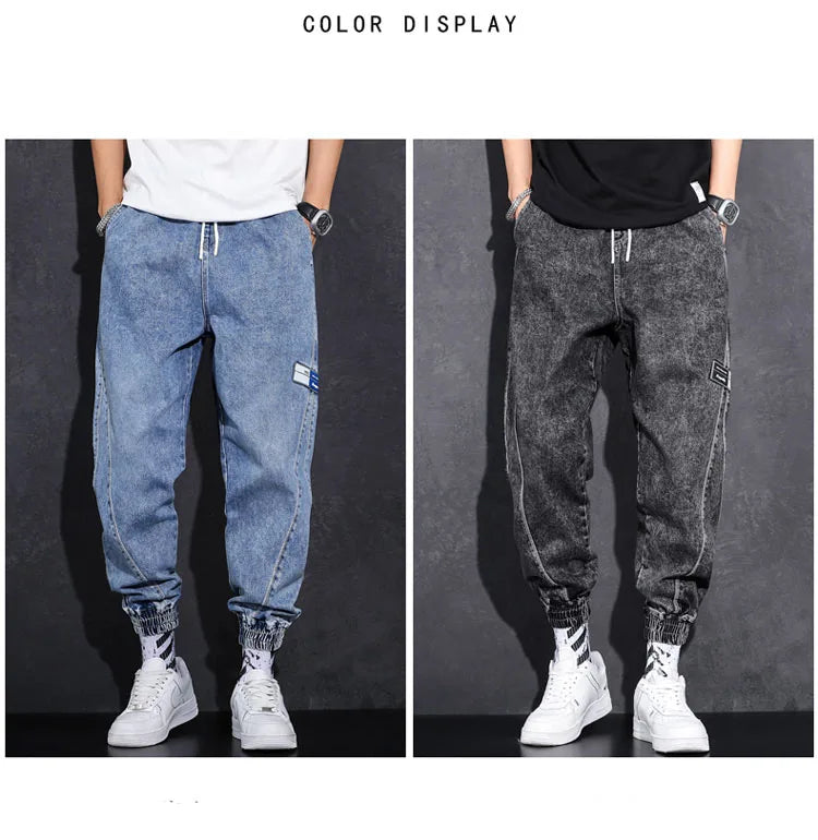 New Streetwear Hip Hop Cargo 2022 Pants Mens Jeans Elastic Waist Harem Pants Men Joggers Jeans Autumn and Spring Men Trousers