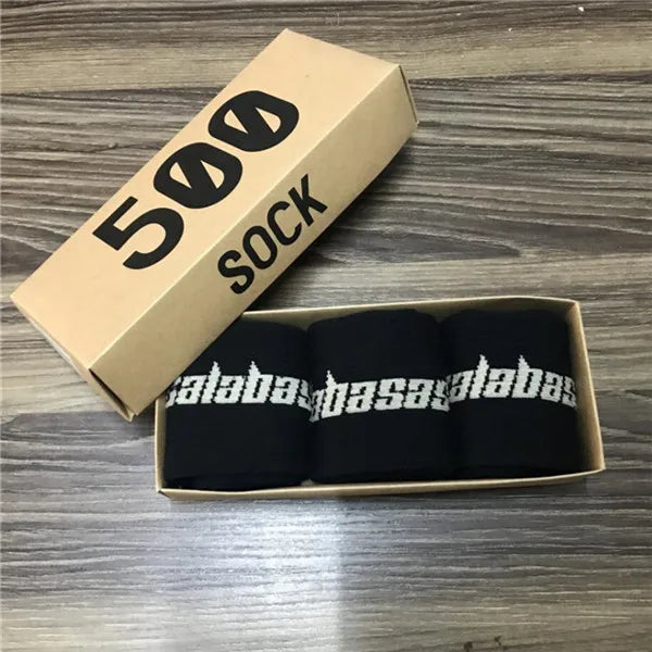 3 Pairs/Box Socks Men Crew Male Street Kanye West Hip Hop Match Basketball Fuzzy Socks Men Women Fashion Socks Gifts for Men