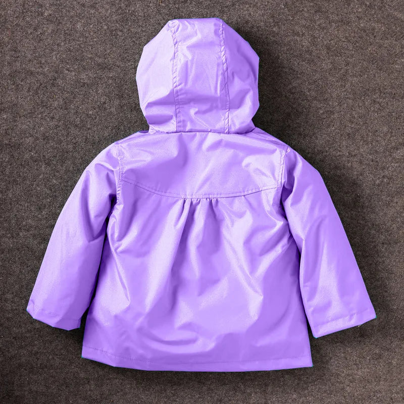 Flowers Girls Jackets Autumn Waterproof Kids Jacket Windbreaker Coat Hooded Casual Girls Raincoat 2-6 Year Old Children Clothing