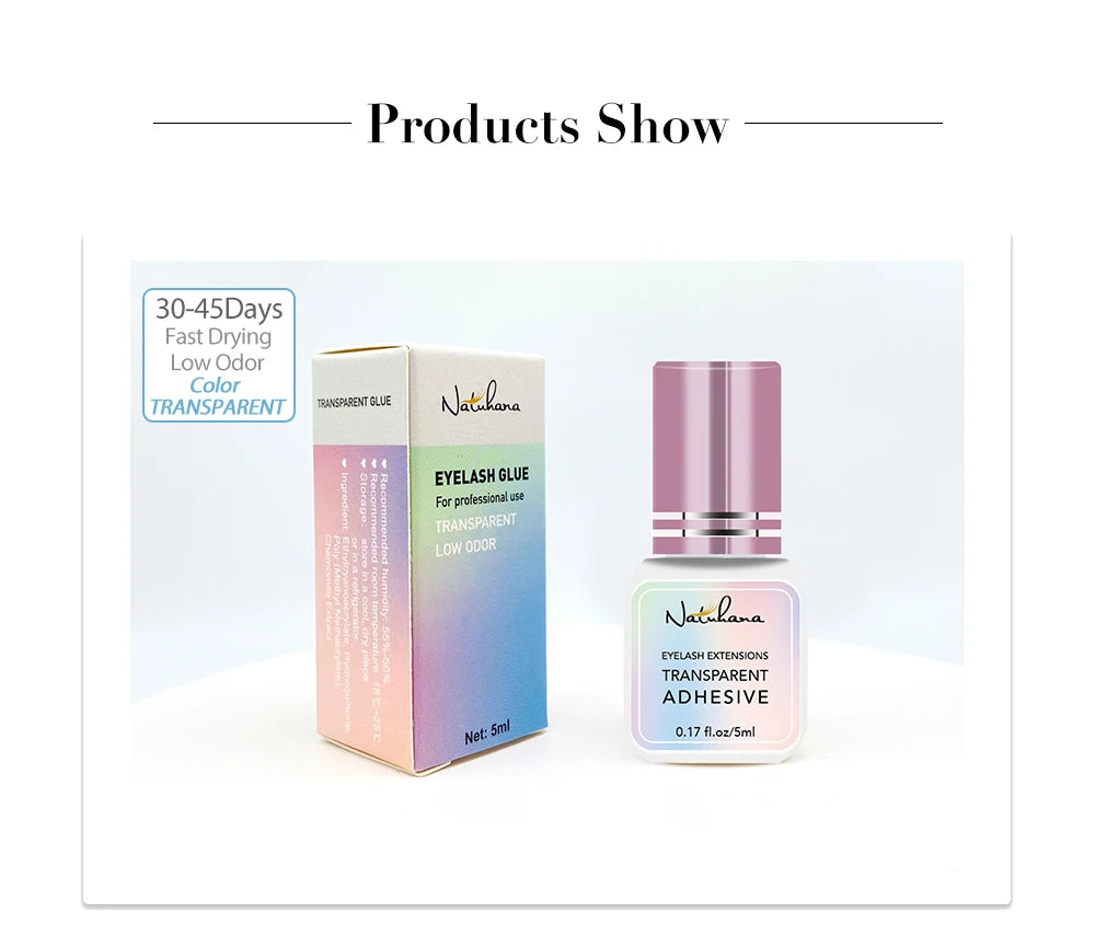 NATUHANA 3pc/lot Eyelash Glue Waterproof Lashes Extensions Adhesive Fast Drying Long Lasting Eye Glue Makeup Tools