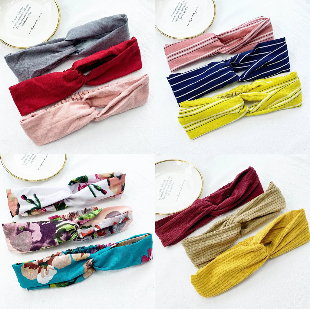 Multiple Styles Fashion Hot Sale  Simple Wild Fashion Lady Hair Cloth Bow Knot Headband Hair Ties Rope Girl Hair Accessories