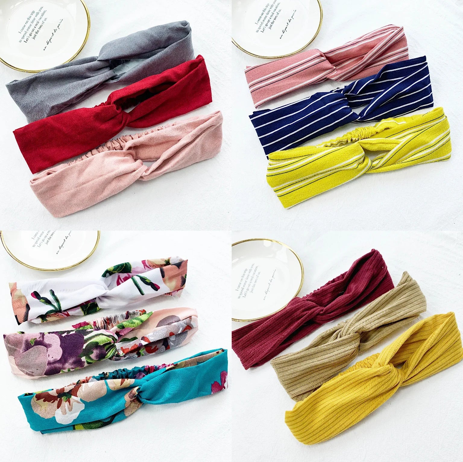 Multiple Styles Fashion Hot Sale  Simple Wild Fashion Lady Hair Cloth Bow Knot Headband Hair Ties Rope Girl Hair Accessories