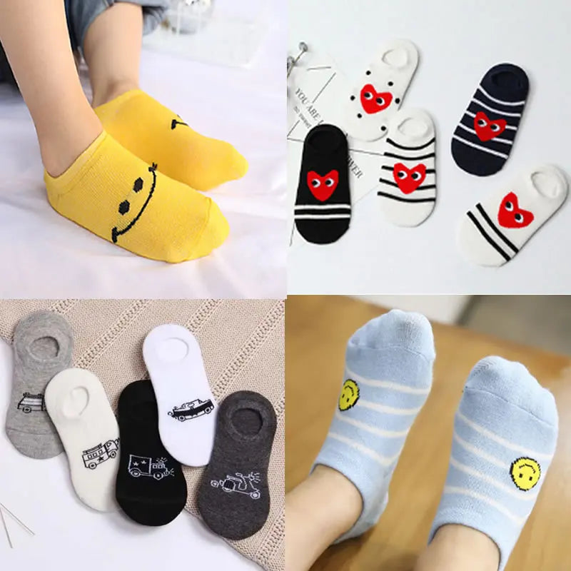 New Children's Socks Children's Spring and Summer No-Show Socks Cartoon Hidden Sock Cotton kids ankle Socks