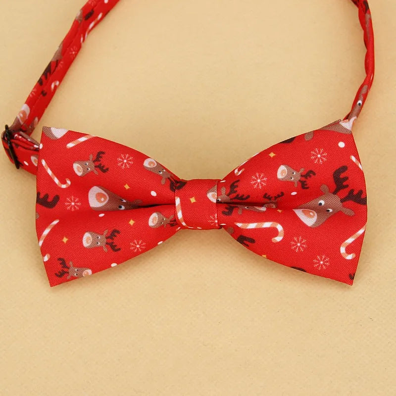 Men's Christmas Bow Ties Cotton Festival Theme Tie Snowflake Christmas Tree Pattern Mens Bow Tie Christmas Party Gift for Men
