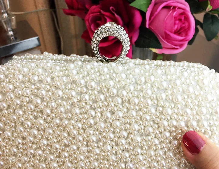 Pearl Clutch Bags Women Purse Ladies white Hand Bags Evening Bags for Party Wedding black Shoulder Bag Bolsa Feminina