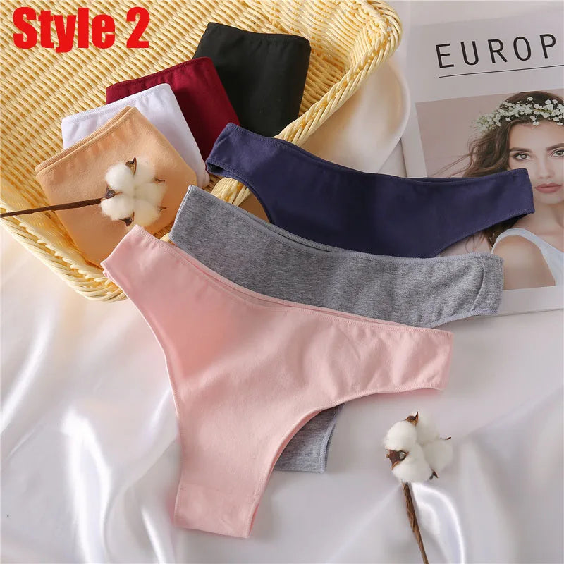 3PCS/Set Cotton Underwear Women M-2XL Comfortable Panties Ladies Plus Size Underpants Solid Color Briefs Female Lingerie