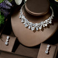 HIBRIDE New Wedding Costume Accessories Heart Shape Cubic Zircon Crystal Bridal Earrings And Necklace Jewelry Set N-1449