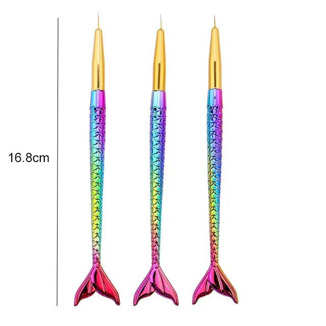 Nailart Pinselset Farbverlauf Linienmalerei Punktierstift-Kit Acrylgriff Gel-Nagellack Kristallpinsel Salon Nagel Maniküre Werkzeuge