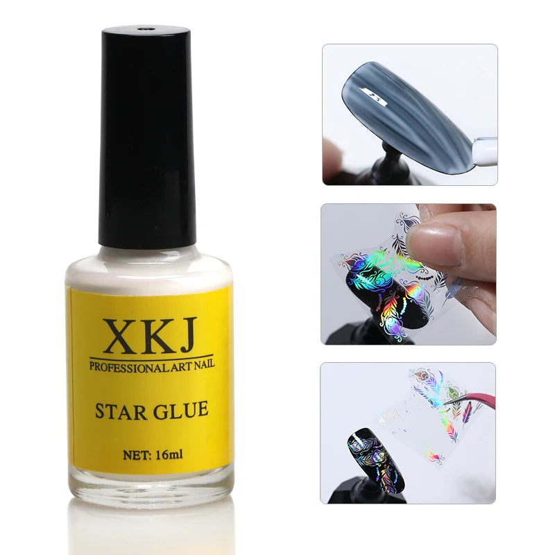 16ml Nail Foil Glue No Need Cure Galaxy Star Nail Art Decoration Tools Transfer Foil Sticker Adhesive Glue