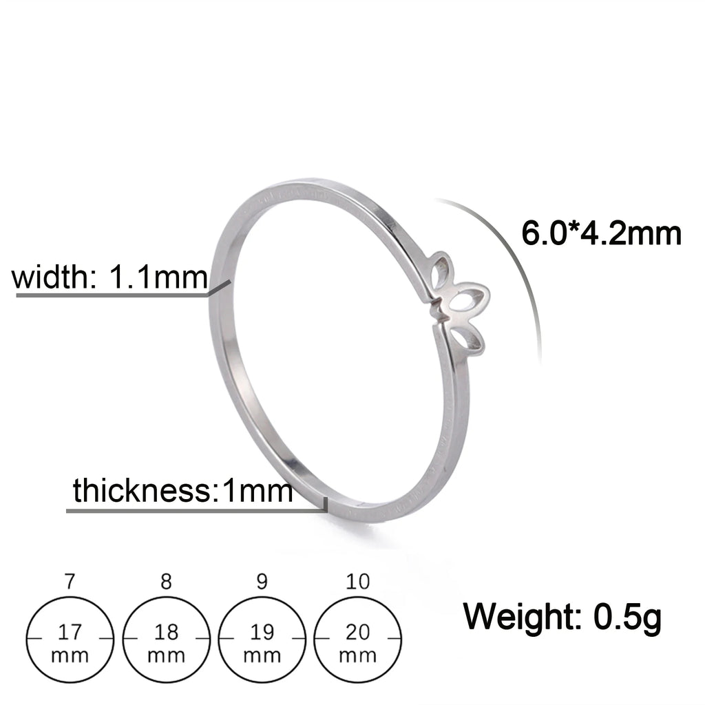 COOLTIME Lotusringe für Damen Edelstahl Paarring Hochzeitsverlobungsgeschenke Minimalistische Ringe Trendschmuck