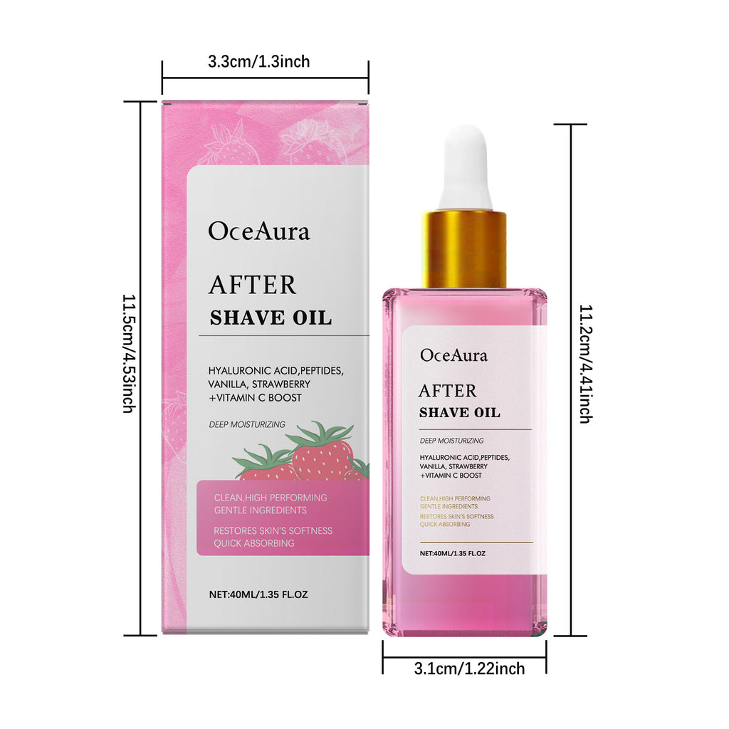 Strawberry Vanilla After Shave Oil Firming Soothing Moisturizing Softening Nourishing Smoothing Hair Removal Care Essential Oil