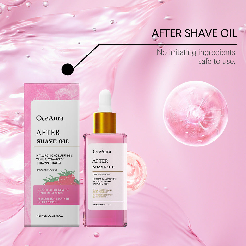 Strawberry Vanilla After Shave Oil Firming Soothing Moisturizing Softening Nourishing Smoothing Hair Removal Care Essential Oil