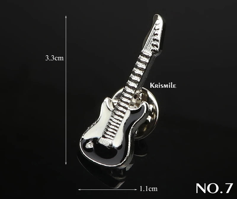 Punk Musik Emaille Pins Gitarre Klavier Noten Schlagzeug Kaktus Scheren Broschen Mode Individueller Musikschmuck Geschenk Alltag Pin
