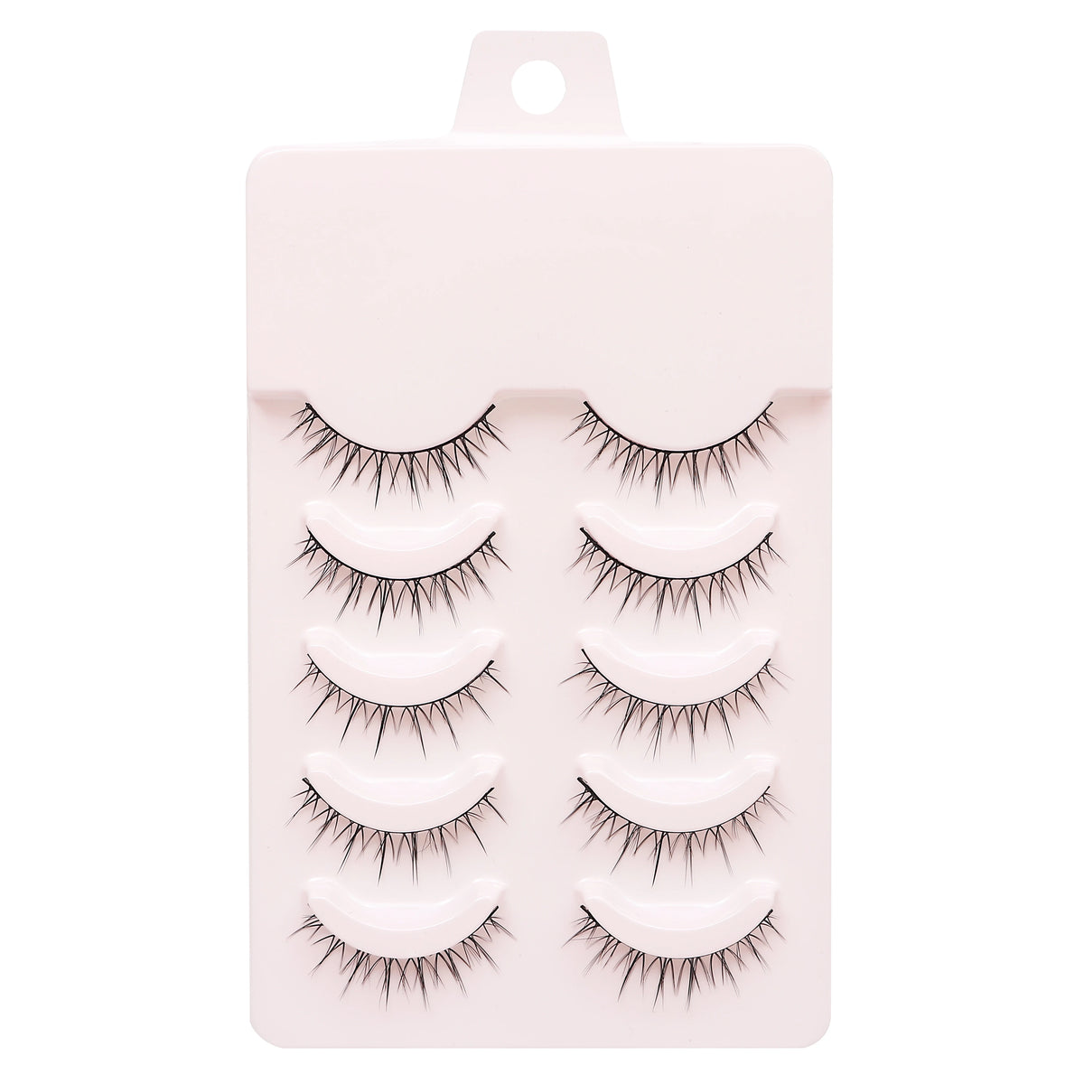 LTWEGO Fake Eyelash Mink Lashes 5 Pairs Little Devil Eyelashes Natural Daily Makeup Manga Eyelashes Clear Band Eyelashes Cilios