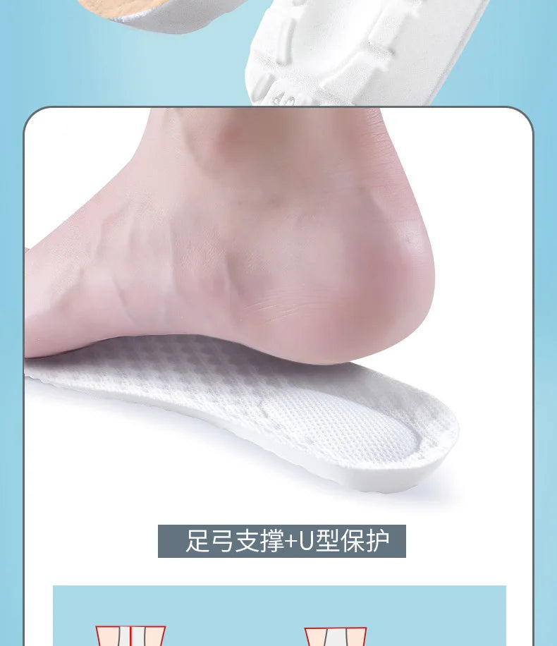 Latex Memory Foam Insoles for Sports Soft Foot Support Shoe Pads High Elastic Orthopedic Sport Insole Feet Care Insert Cushion