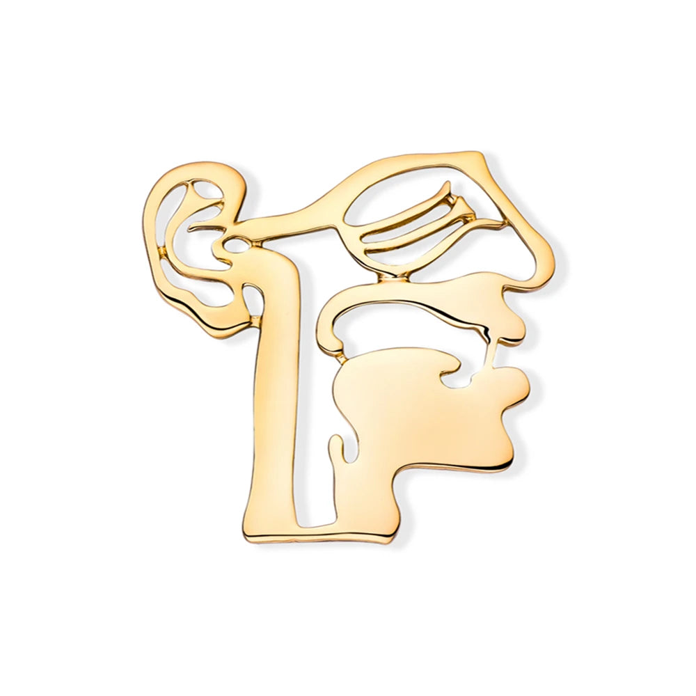 Catuni Facial Anatomy Medicine Pin Brooch Metal Hollow Medical Lapel Backpack Badge Jewelry for Doctor Nurse Medico Anatomist